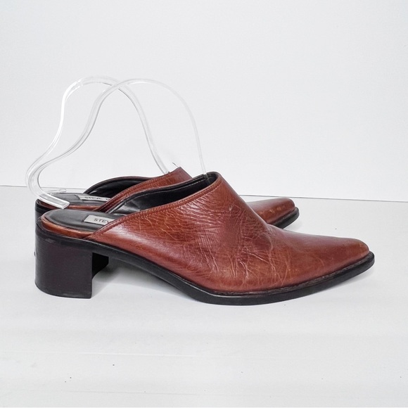 Steve Madden Chestnut Leather Clogs - Picture 2 of 5